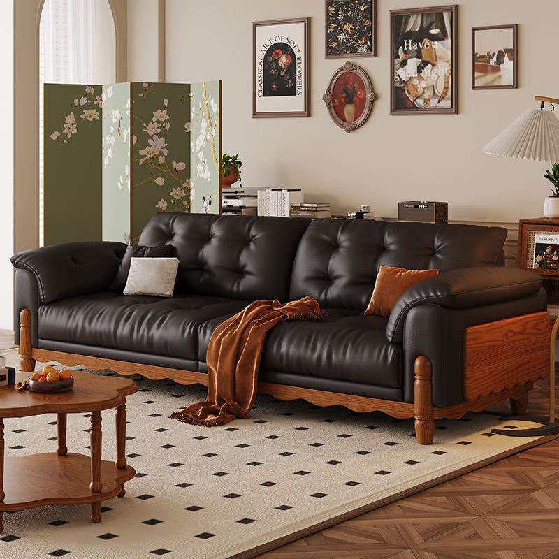 法式复古实木沙发油蜡皮面料轻奢直排客厅大小户型别墅中古风沙发,农机/农具/农膜,割灌机/割草机/油锯,淘宝优惠券,粉丝福利购,淘宝优惠卷