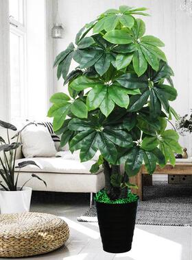 仿真树发财树室内装饰绿色植物大型摆件假花仿真绿植盆栽盆栽假树