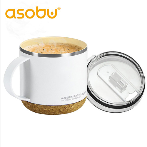 ASOBU陶瓷内胆不锈钢咖啡杯带盖