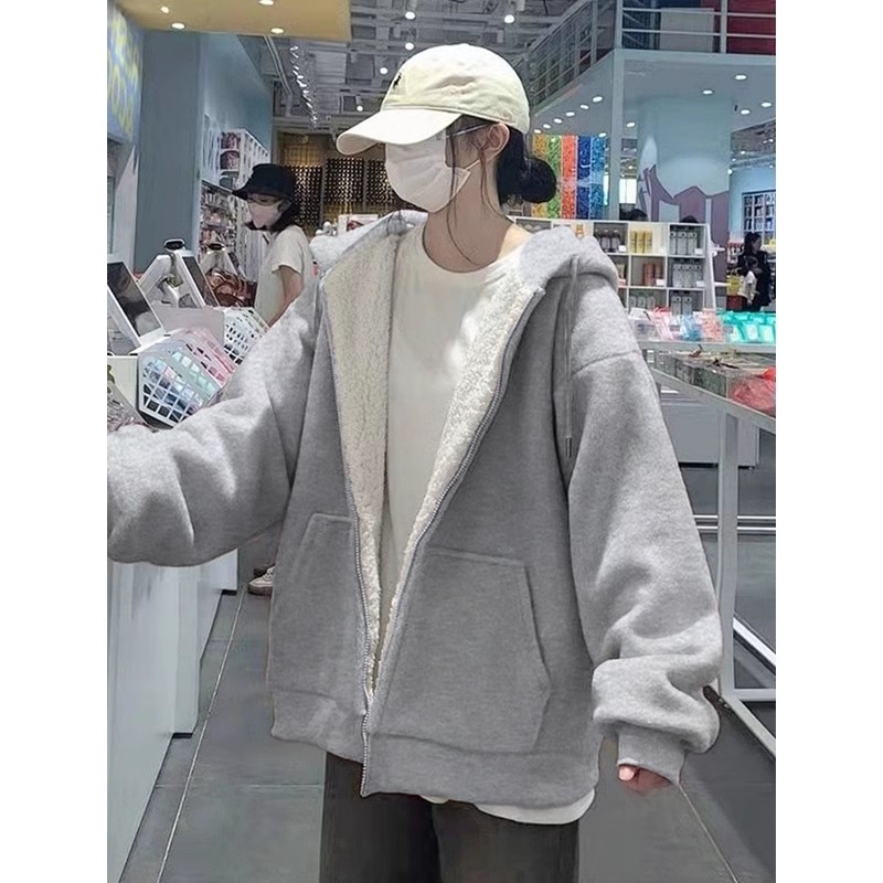 【免费试穿】摇粒绒宽松卫衣外套