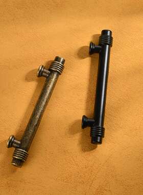 精茂-397新中式仿古条形锌合金抽屉橱柜衣柜长条拉手孔距64mm