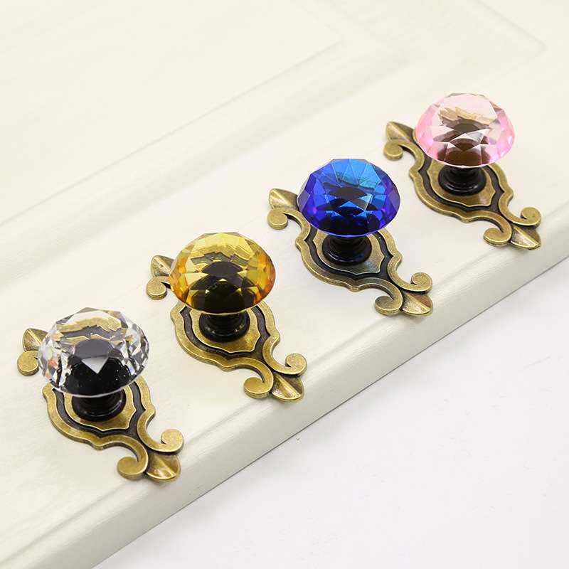 黑色底水晶拉手钻型艺术柜门拉手现代简约家具衣柜门抽屉柜子把手