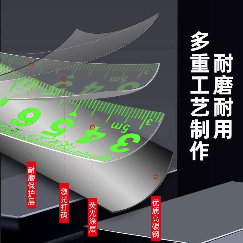 卷尺5米加厚加硬尺子皮尺家用耐磨防摔迷你拉尺高精度尺临造