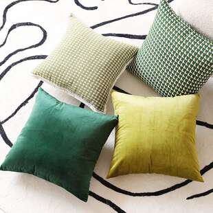 绿色抱枕套北欧轻奢高级感复古沙发客厅靠枕床头靠背垫现代天鹅绒