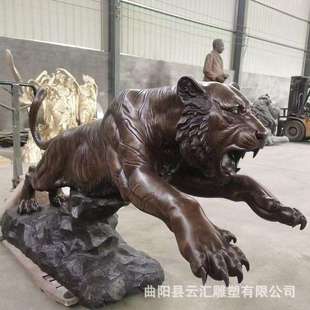 户外大型不锈钢狮子雕塑铸铜创意玻璃钢仿铜汇丰银行门口摆件