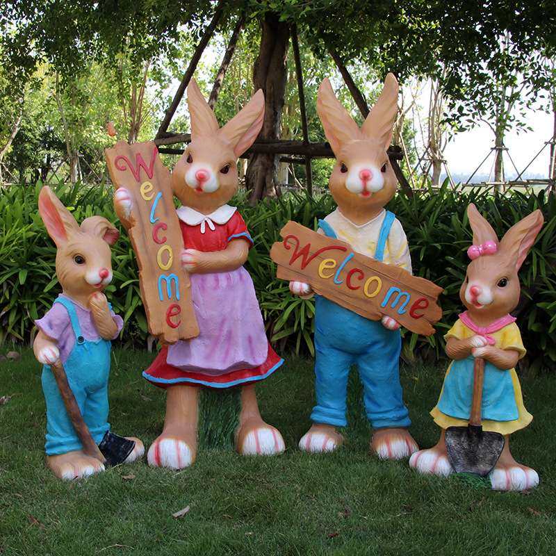 卡通欢迎兔摆件玻璃钢户外花园农家乐农场草坪幼儿园工艺园艺装饰,农机/农具/农膜,割灌机/割草机/油锯,淘宝优惠券,粉丝福利购,淘宝优惠卷
