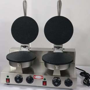 千麦 商用甜筒脆皮机电热单头双头虾片小吃机鸡蛋卷机雪糕皮机