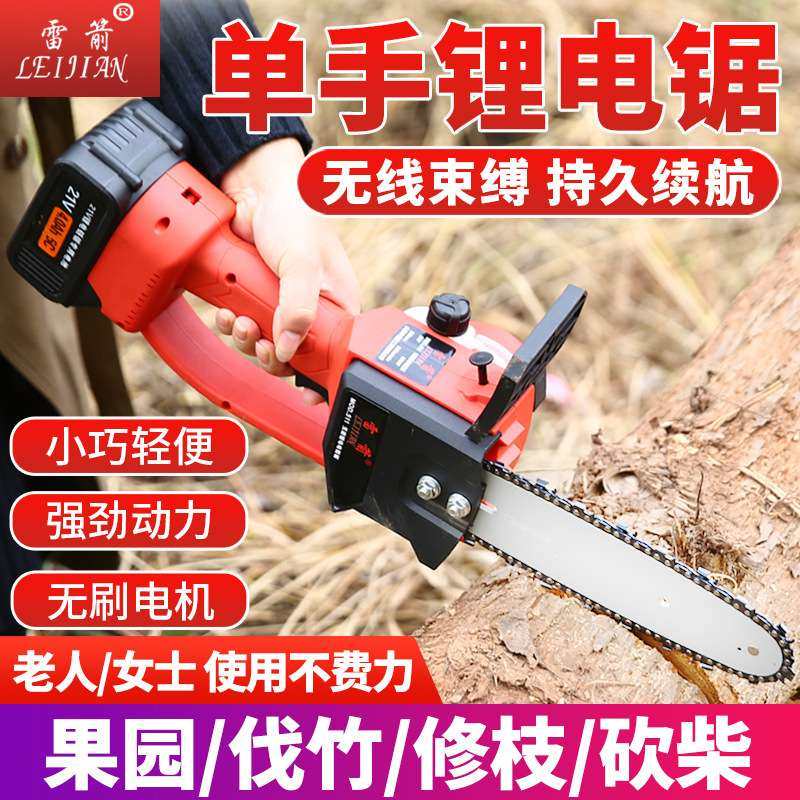 雷箭大容量锂电池单手锂电锯家用小型手提单手户外电链锯伐木锯,农机/农具/农膜,割灌机/割草机/油锯,淘宝优惠券,粉丝福利购,淘宝优惠卷