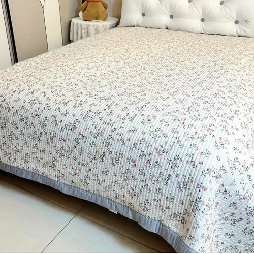 曼塔玫瑰四季通用水洗棉床盖加棉多功能绗缝可机洗200*230cm