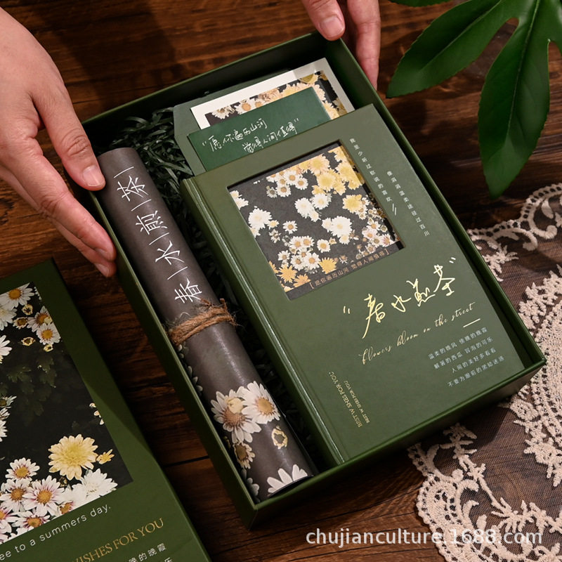 现货速发子礼盒套组文艺复古记事本文具学生日记本风简约生款手帐