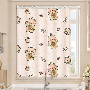 速发免打孔伸缩光一挡套遮杆窗帘202新款孩卧室厨房遮整布魔术贴y