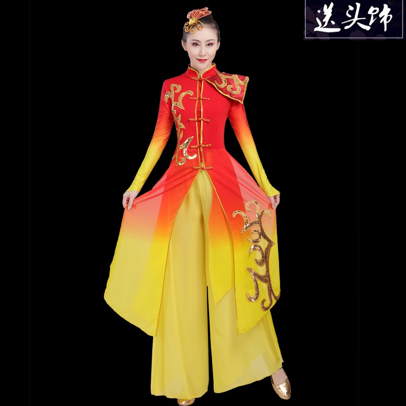 速发打鼓服演出喜中庆风开场舞民族服国水鼓舞秧歌腰鼓舞龙舞狮服
