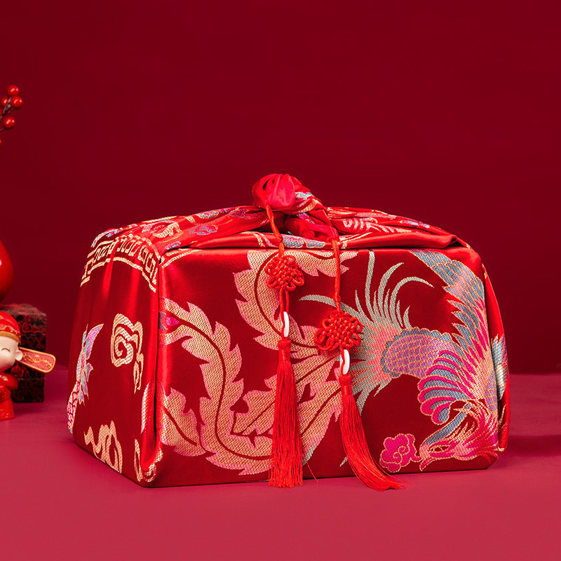 速发结庆用品大全大号红色包袱皮方陪嫁包裹布新娘婚婚娘家新婚嫁