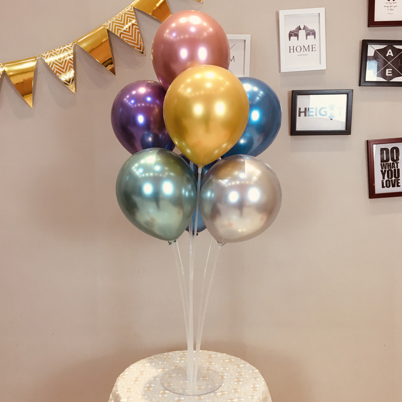 速发金属色气球桌拍生日派对野餐飘照道具支架儿童宝宝宴周岁装饰