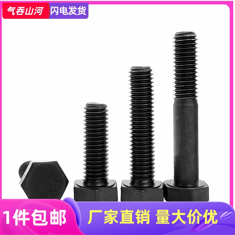 速发12.级强度外六角螺栓全牙六角头螺丝钉M6M8M1M0M12M14M16mm