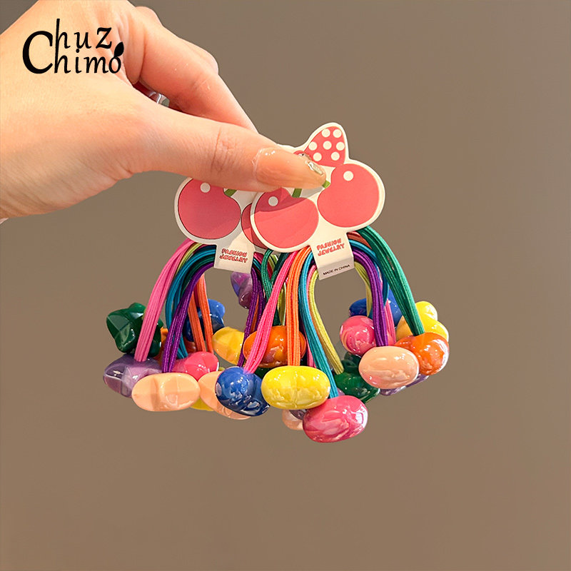 初之沫韩版糖果色发圈女2025新款高弹力扎马尾头绳可爱儿童发绳