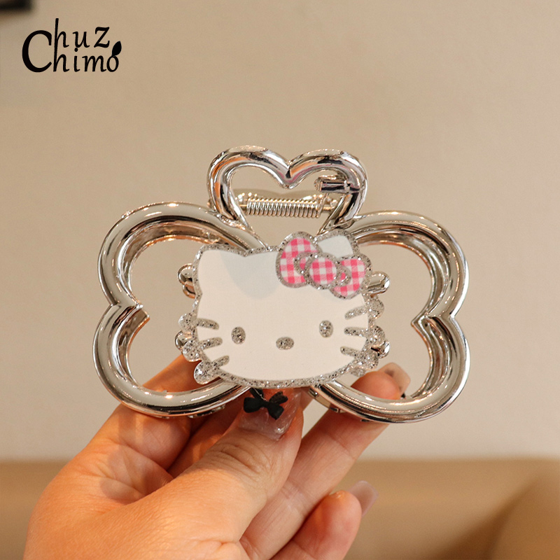 初之沫可爱双面KT猫咪蝴蝶结抓夹