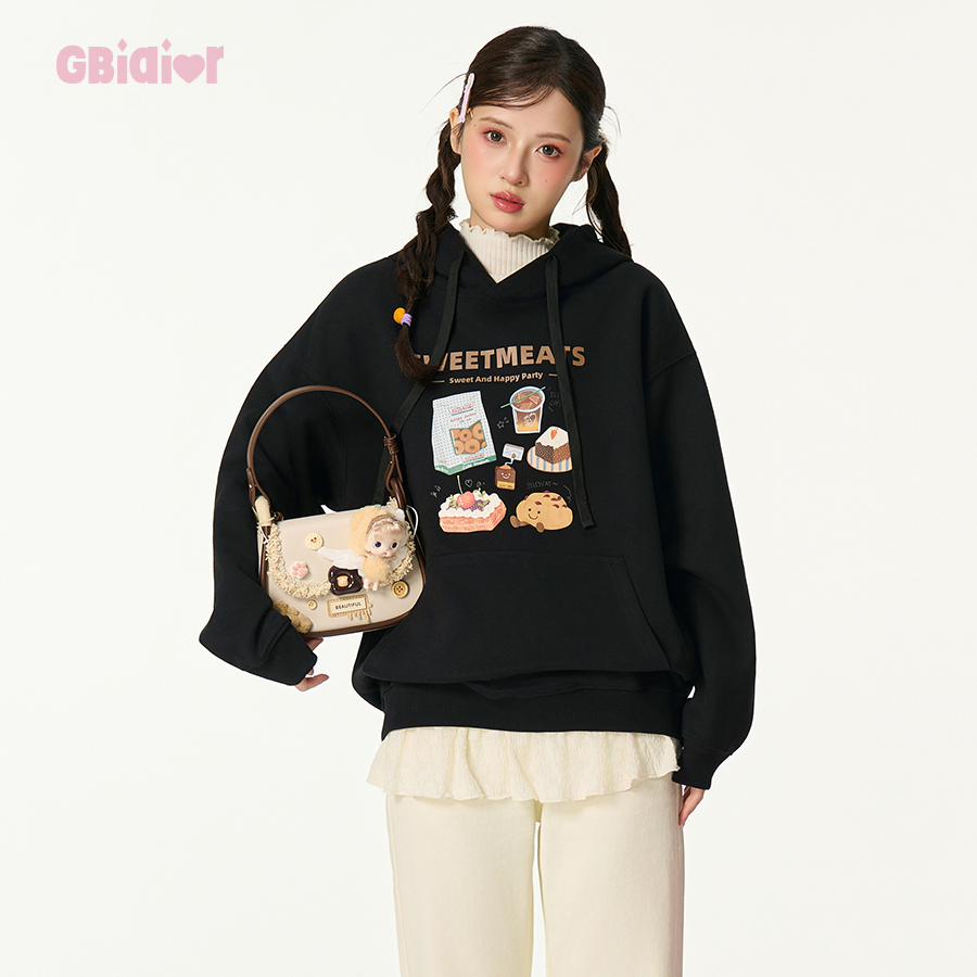 Gbiaior学院风休闲百搭连帽卫衣