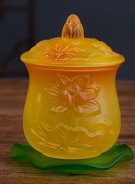 速发琉璃供水杯家用佛前供奉观具仙家水花圣莲杯净水杯贡水杯佛音