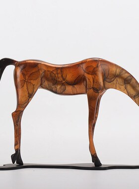 速发新中式创意抽象马摆件博古架玄关样板间办室书公房动物装饰品