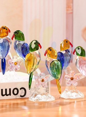 速发新迁中风国易接近豪华水晶喜鹊饰品家居配件桌面客厅入口乔的