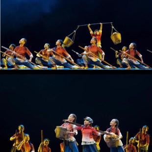 速发十二届小荷风采朱德的扁担演出服粮色题主舞蹈服送军红表演服