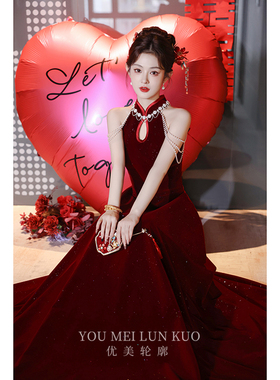 速发新中新敬酒服新娘2礼25式款红色年轻款结婚订婚宴0服裙高级感