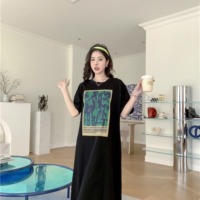 速发夏天睡裙休闲宽松过膝长款连衣裙家居服起居服可外穿潮