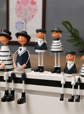 速发创吊意脚娃娃小摆件电客机上柜子视厅家居装饰品桌面木雕拍摄