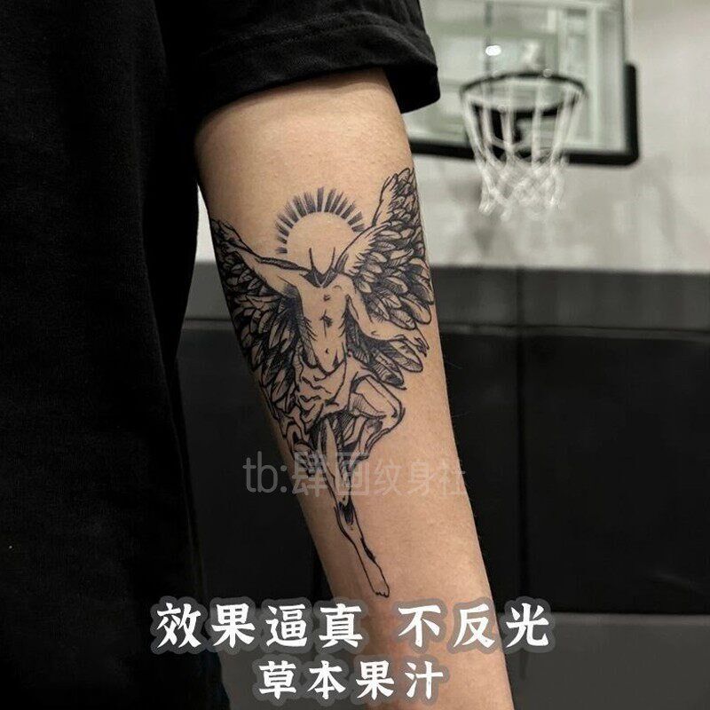 速发权志龙同款天使草本纹身贴纸男防搓潮酷防水防搓仿真刺青不反