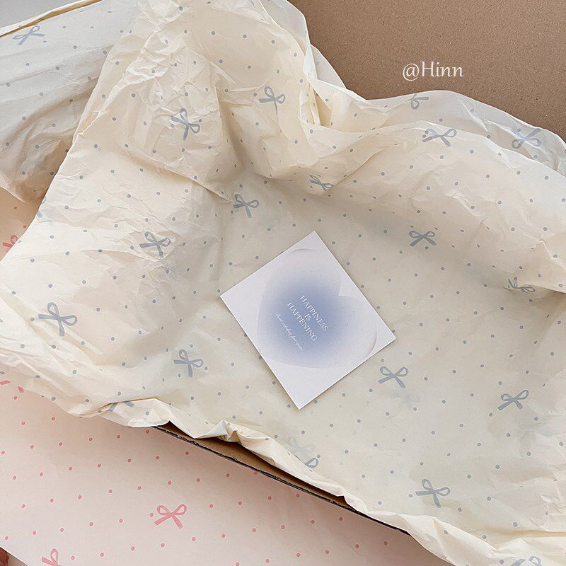 速发Hi ba蓝波点蝴蝶结雪梨纸~礼物包装纸服装拍照背景纸
