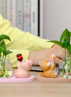 速发可爱解压花公室治愈好物工瓶毕业桌面绿萝水培办位装饰品摆件