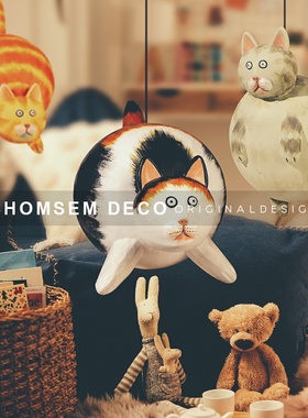 现代简约日系猫桌面ins风摆件 样板房间玄关家居创意猫挂件软装饰