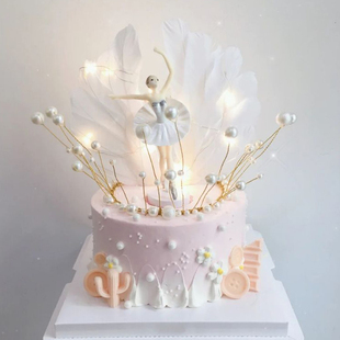 极速情人节皇冠蛋糕装饰珍珠海藻皇冠烘培摆件公主女王网红生日装