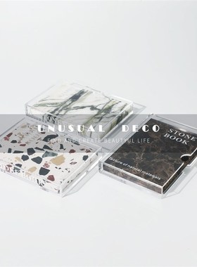 极简现代轻奢亚克力大理石书本摆件书房电视柜样板房桌面饰品