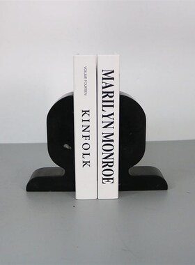 极速北欧创意简约现代办公室石头书挡书立书柜样板房软装饰品书架