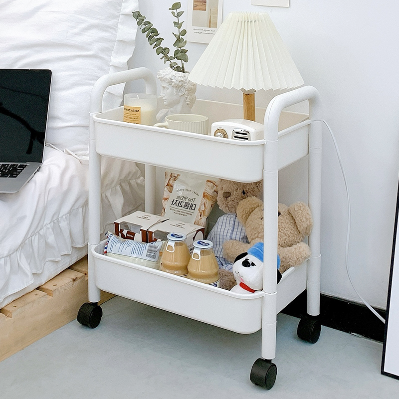 娃娃收纳小推车家用宿舍置物架客厅移动多层学生架子床头零食桌下