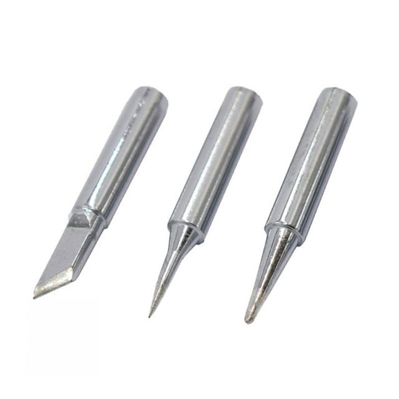 10Pcs Pure Copper Soldering Iron Tips I+B+K+2.4D+3C Lead-Fre