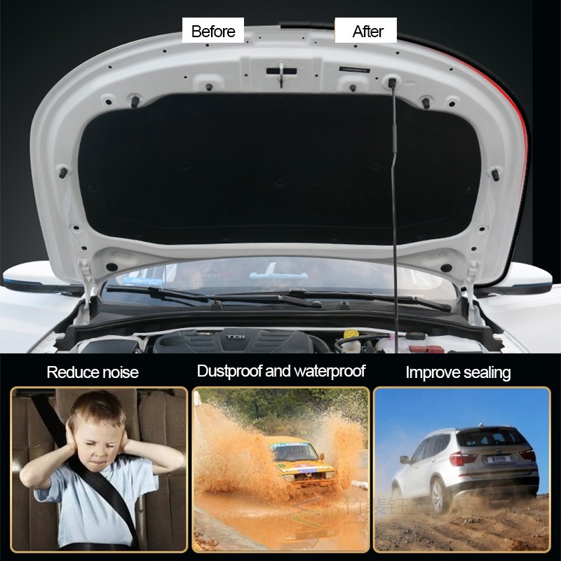5Meters Car Door Seal Strips Sticker B Shape Weatherstrip Ru