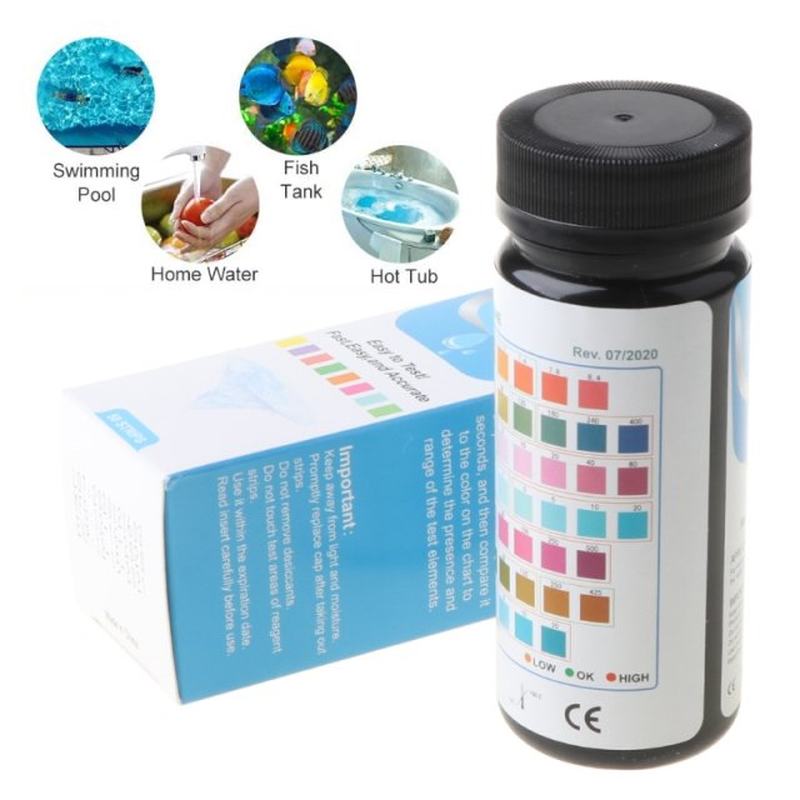 50 Pcs Water Test Strips 7-in-1 Aquarium Water Quality Test