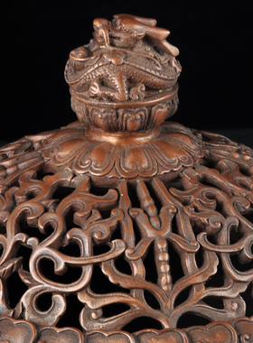 紫铜带底钵式薰香炉室内香道香炉禅室静心安神茶室沉香盘香香薰炉