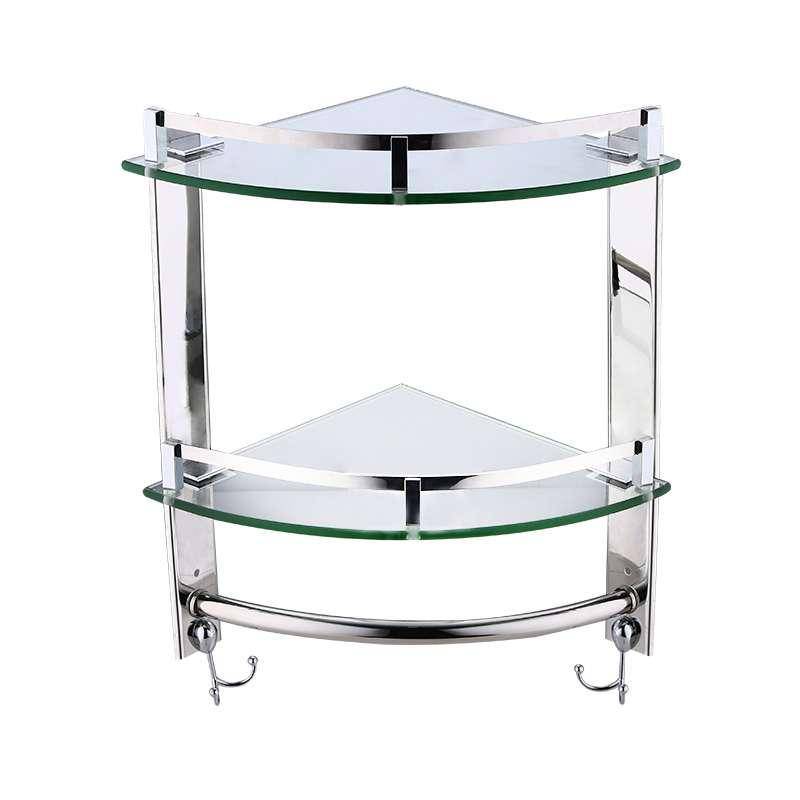 浴室转角置物架玻璃角架单层双层三层厕所不锈钢角架卫生间转角架