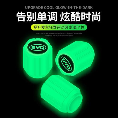 比亚迪元PLUSPRO宋唐夜光气嘴帽汽车摩托电动车真空胎气门芯盖