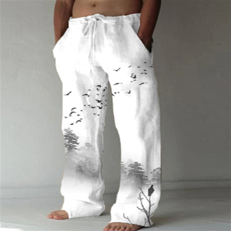 新品2022 new set casual wide-leg pants men's Korean version