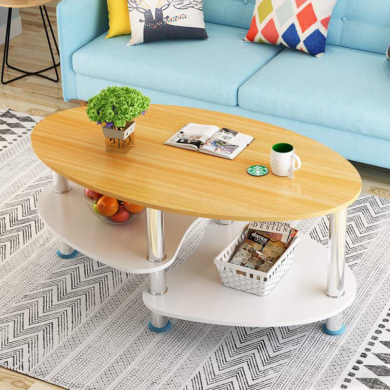 北欧茶几简约现代客厅创意经济型茶桌阳台椭圆形小茶几简易小户型