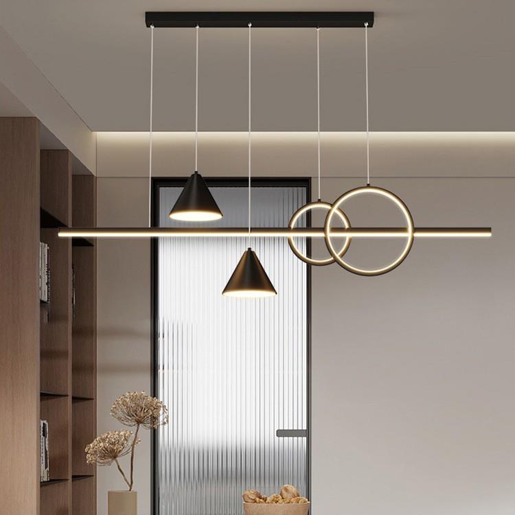 餐厅灯2024新款现代简约网红茶室吧台极简一字餐桌上方吊灯
