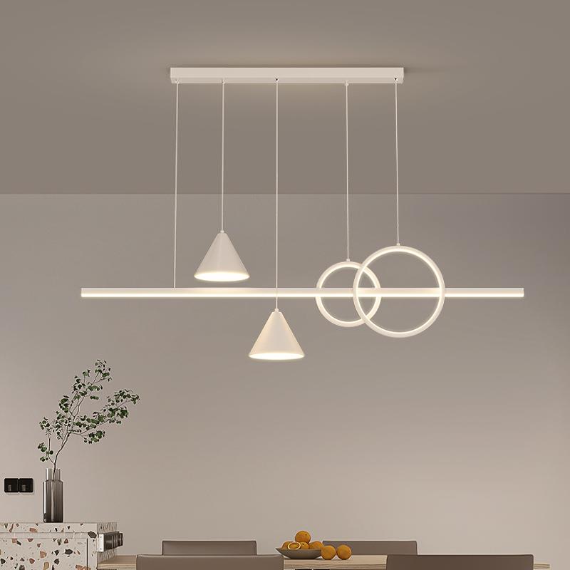 餐厅吊灯中山灯具现代简约轻奢北欧大气家用客厅吧台长条餐桌吊灯