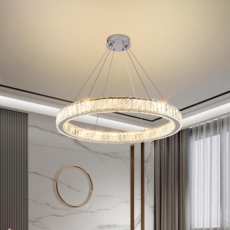 现代简约别墅挑空客厅吊灯复式楼中空大吊灯loft公寓轻奢水晶灯具