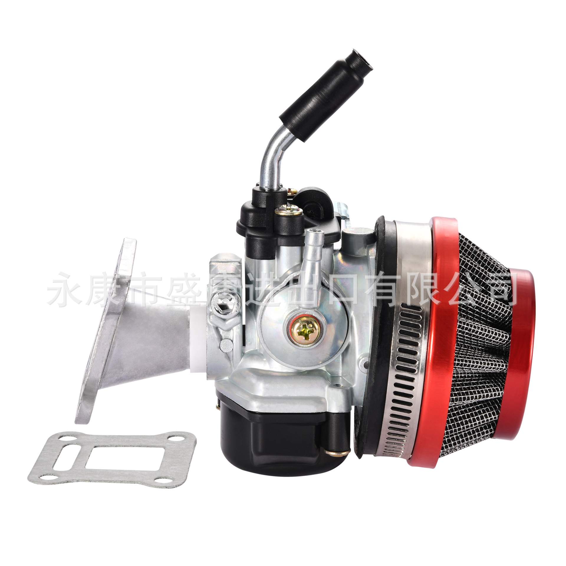 2冲程红色化油器58mm空滤进气管组合适配47cc 49cc袖珍自行车ATV