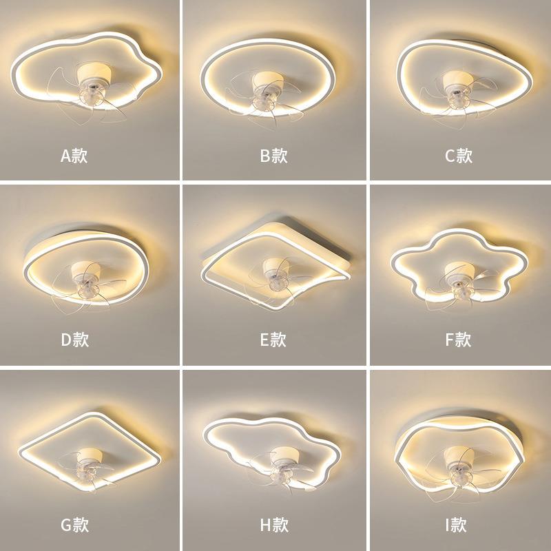 极简风餐厅灯扇一体灯中山灯具吸顶灯高级感电扇灯卧室柔风风扇灯